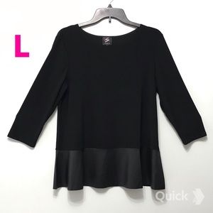 New Black Leatherette Top By Studio EY